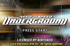 Need for Speed - Underground Title Screen
